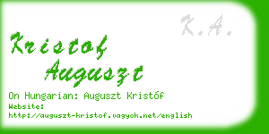 kristof auguszt business card